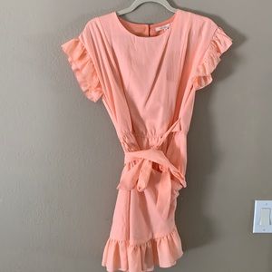 Peach wrap dress